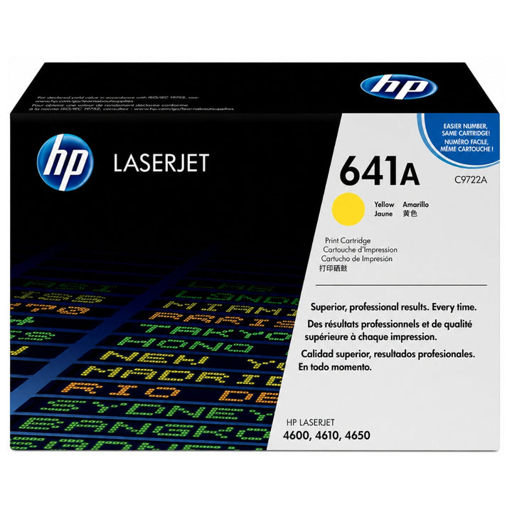New, Pre-Owned - HP 641A High Yield Yellow LaserJet Toner Cartridge, C9722A