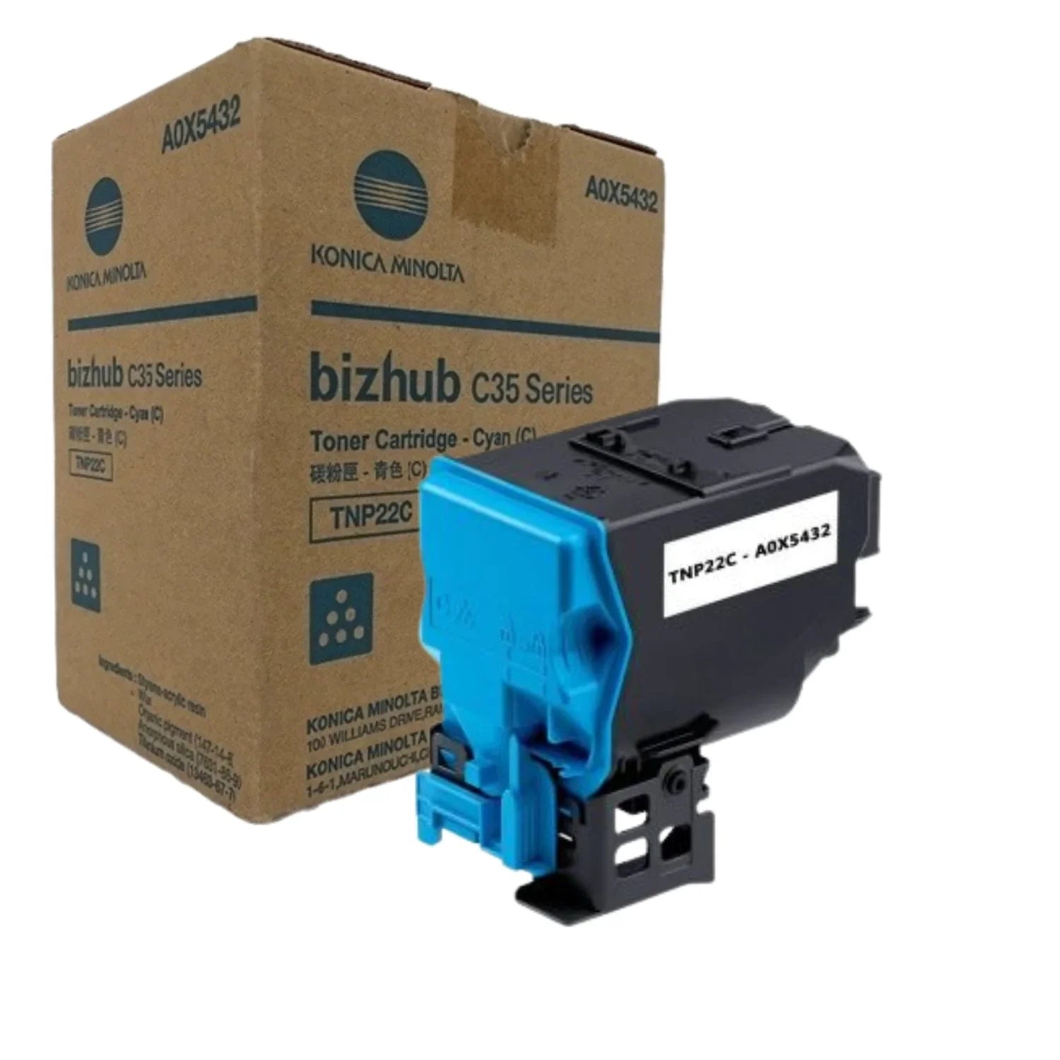 New, Pre-Owned - Konica Minolta TNP22C Standard Yield Cyan Toner Cartridge,A0X5432