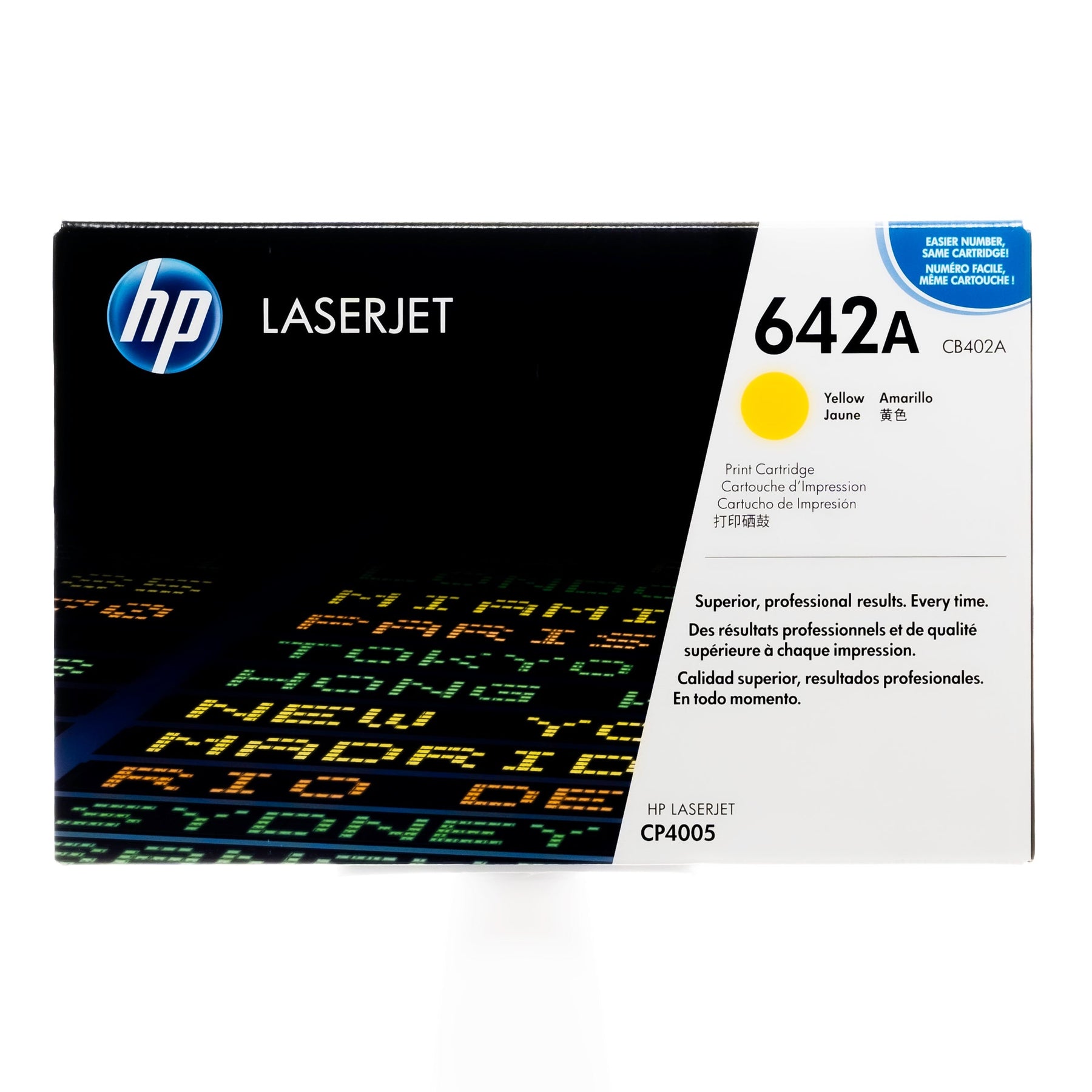 New, Pre-Owned - HP 642A High Yield Yellow LaserJet Toner Cartridge, CB402A