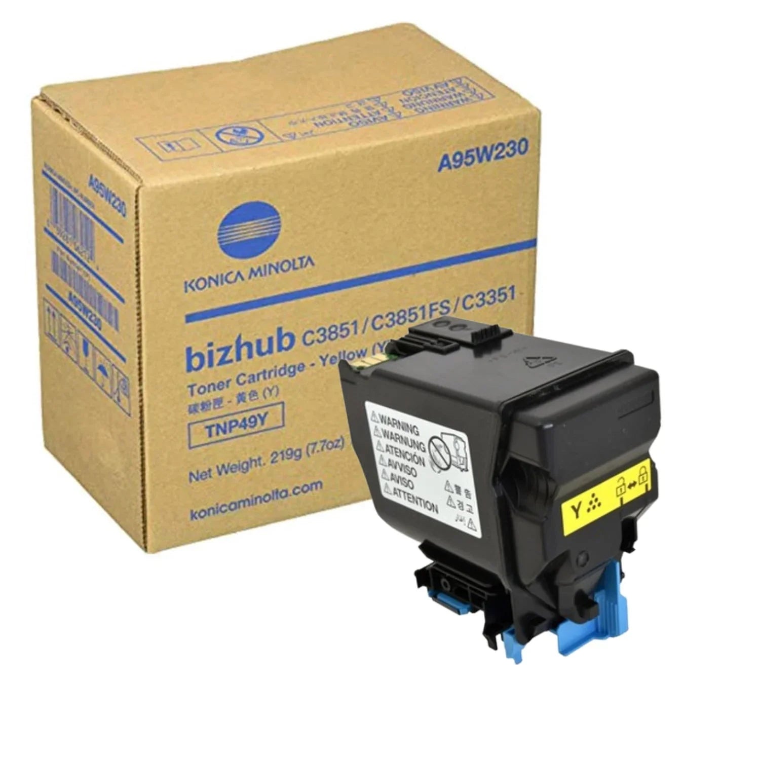 New, Pre-Owned - Konica Minolta TNP49Y High Yield Yellow Toner Cartridge, A95W230