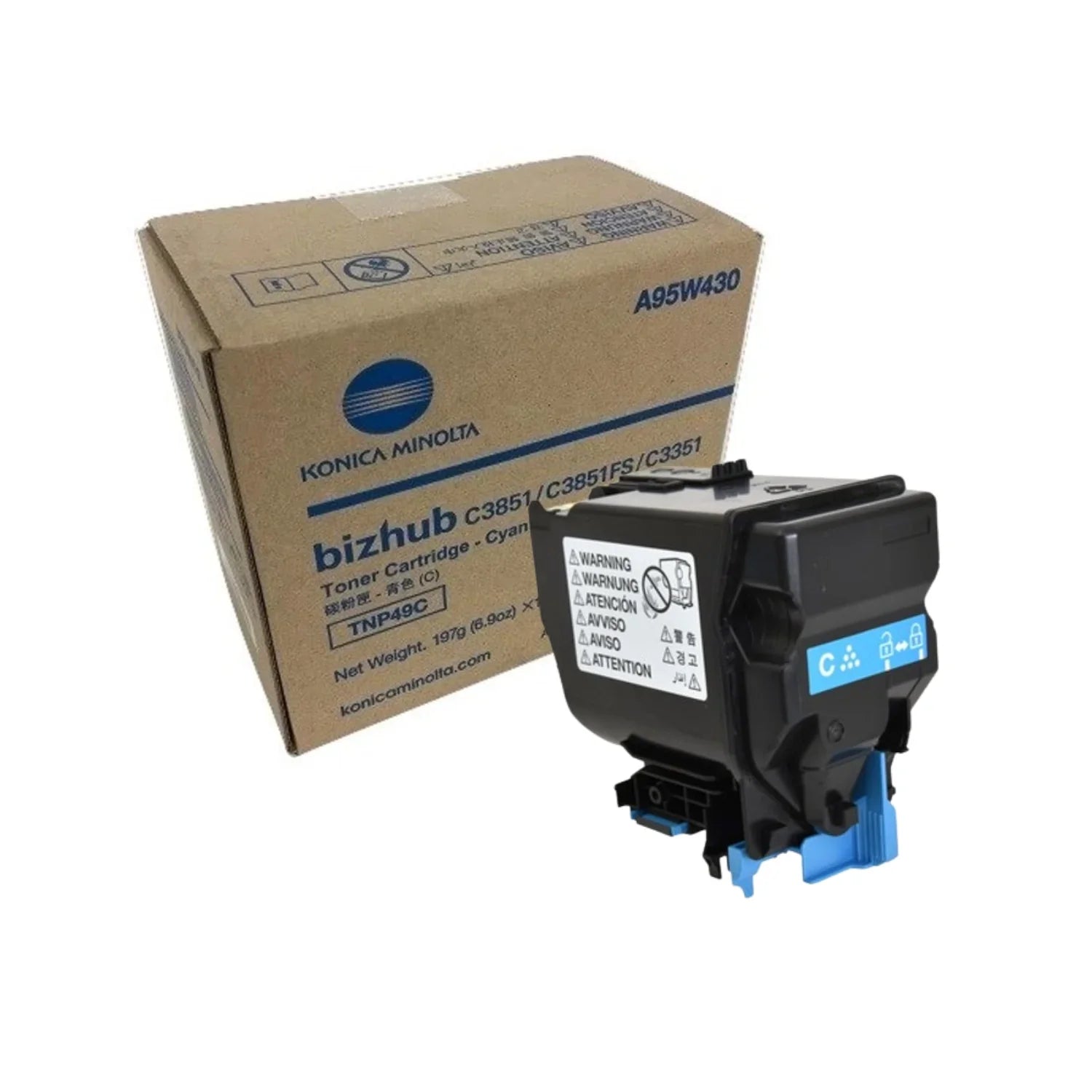 New, Pre-Owned - Konica Minolta TNP49C High Yield Cyan Toner Cartridge, A95W430
