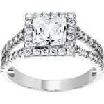 Sterling Silver Princess Cubic Zirconia Ring -1.60 ct tw