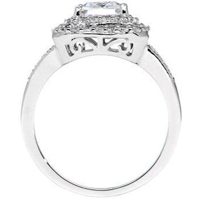 Sterling Silver Emerald Cubic Zirconia Ring -2.25 ct tw