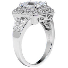 Sterling Silver Emerald Cubic Zirconia Ring -2.25 ct tw