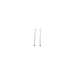 14k White Gold Double Chain Dangle Earrings
