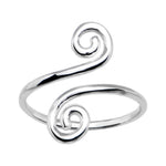10k White Gold Scrolled Toe Ring