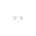 14k White Gold CZ Initial G Stud Earrings