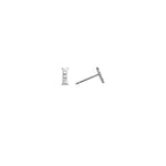 14k White Gold CZ Initial I Stud Earrings