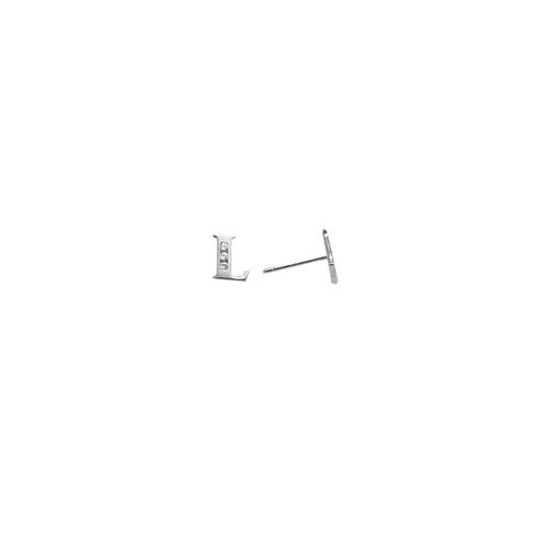 14k White Gold CZ Initial L Stud Earrings