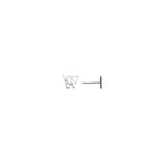 14k White Gold CZ Initial W Stud Earrings