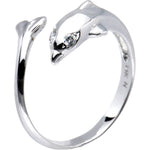 10k White Gold Cubic Zirconia Dolphin Toe Ring
