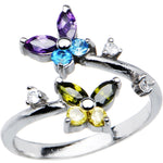 10k White Gold Cubic Zirconia Butterfly Toe Ring