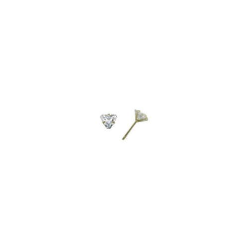 14k Yellow Gold .23ct Cubic Zirconia Triangle Earrings