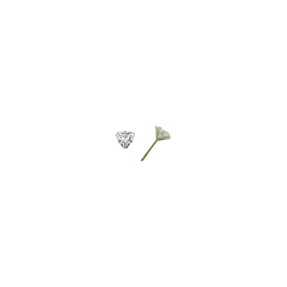 14k Yellow Gold .23ct Cubic Zirconia Triangle Earrings