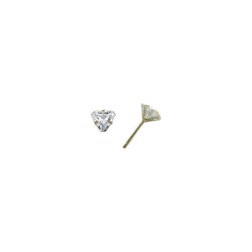 14k Yellow Gold .80ct Cubic Zirconia Triangle Earrings