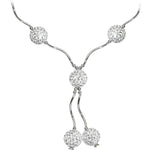 Sterling Silver Clear Crystal Ball Drop Necklace