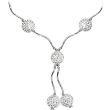 Sterling Silver Clear Crystal Ball Drop Necklace