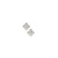 Solid 14k White Gold .16 Carat Micro Pav+ﾬ Genuine Diamond Earrings