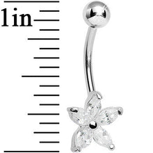 925 Sterling Silver Cubic Zirconia Lily Belly Ring