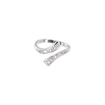 Solid 14k White Gold .08 Carat Genuine Diamond Paved Toe Ring