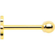 14k Yellow Gold Flat Back Earring 20G 2mm Ball Floral Reversible