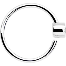 14k Solid White Gold Bendable Nose Hoop 20G 5/16 with 2mm Bezel CZ