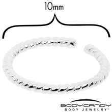 14k White Gold Bendable Nose Hoop 20G 5/16 Twisted