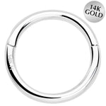 14k Solid White Gold Hinged Segment Ring Elegance 18G 5/16