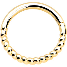 14k Solid Yellow Gold Hinged Segment Ring Forward Facing Twisted 18G 5/16