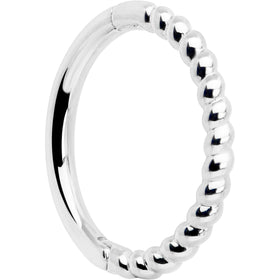 14k Solid White Gold Hinged Segment Ring Forward Facing Twisted 18G 5/16
