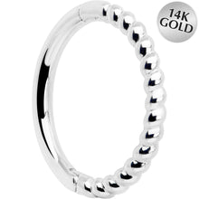 14k Solid White Gold Hinged Segment Ring Forward Facing Twisted 18G 5/16