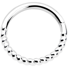 14k Solid White Gold Hinged Segment Ring Forward Facing Twisted 18G 5/16