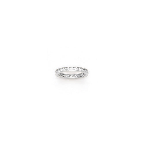 Solid 14k White Gold Cubic Zirconia Eternity Toe Ring - Size 4.5