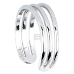 Solid 14k White Gold Trio Band Toe Ring