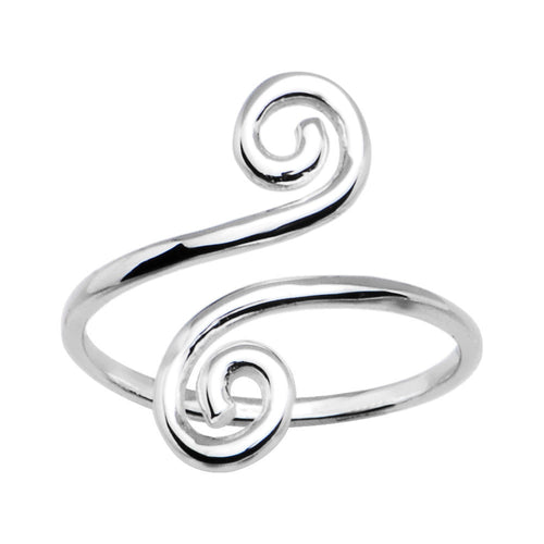 Solid 14k White Gold Scrolled Toe Ring