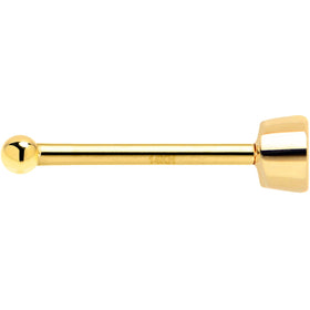 Solid 14k Yellow Gold 1.5mm Cubic Zirconia Nose Bone