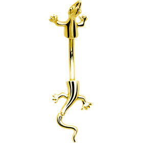 16G Solid 14k Yellow Gold Lizard Belly Ring