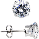 925 Sterling Silver 7mm CZ Round Stud Earrings