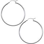 925 Sterling Silver 1 1/2 Inch Hoop Earrings