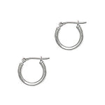 14K White Gold 2mm 9/16 Inch Hoop Earrings