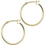 14K Yellow Gold 1.5mm 3/4 Inch Hoop Earrings