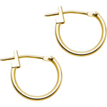 14K Yellow Gold 1.5mm 1/2 Inch Hoop Earrings