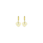 14k Yellow Gold CZ Cutout Heart Huggy Earrings