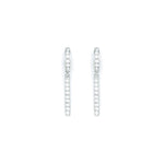 Sterling Silver Classic CZ Drop Huggy Earrings
