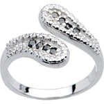 10K White Gold Black Cubic Zirconia Wrap Toe Ring