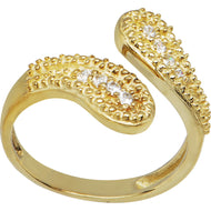 14k Yellow Gold Cubic Zirconia Wrap Toe Ring