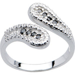 14k White Gold Black Cubic Zirconia Wrap Toe Ring