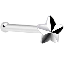 Solid 14K White Gold Raised Star Nose Bone