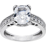 Sterling Silver Emerald Cubic Zirconia Ring -3.42 ct tw