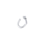 14k White Gold .02 ct tw Nickel Free Genuine Diamond Nose Ring
